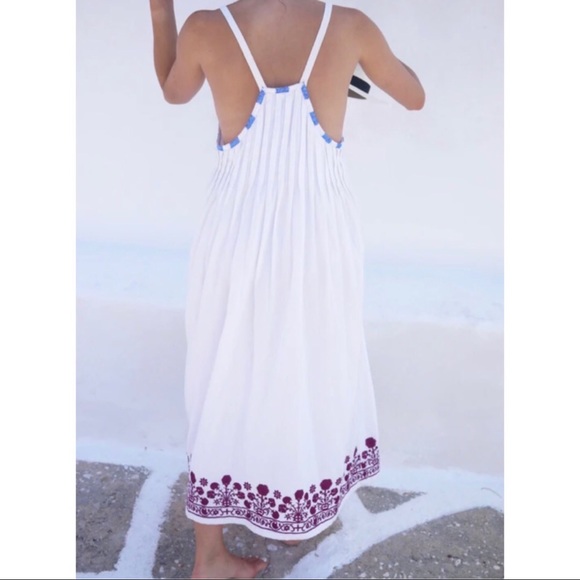 NWT Buggy NYC Cretan Silk Embroidered Cotton Linen Dress - Picture 2 of 10